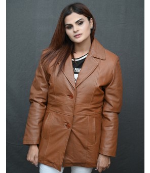 Brown Leather Coat Women
