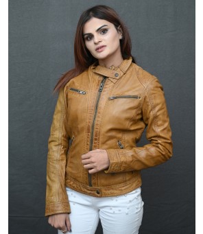 Brown Leather Jacket Women