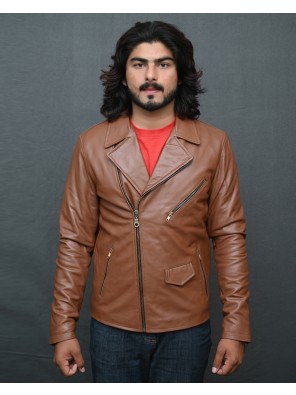 Men Moto Style Leather Jacket